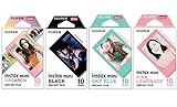 Macaron y Black and Sky Blue and Pink Lemonade Instax Mini Películas para Fuji Instax Mini Set de 4 paquetes x 40 fotos