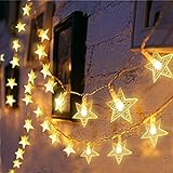 Luces de Cadena de Estrellas, DEKITA Luz Exterior Adorno 20 Las Luces De Estrella 3m Decorativas,Luces de la Estrella...