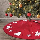 Aneralied - Pie de árbol de Navidad, 122 cm, suave de piel sintética, para decoración de fiestas navideñas, para...