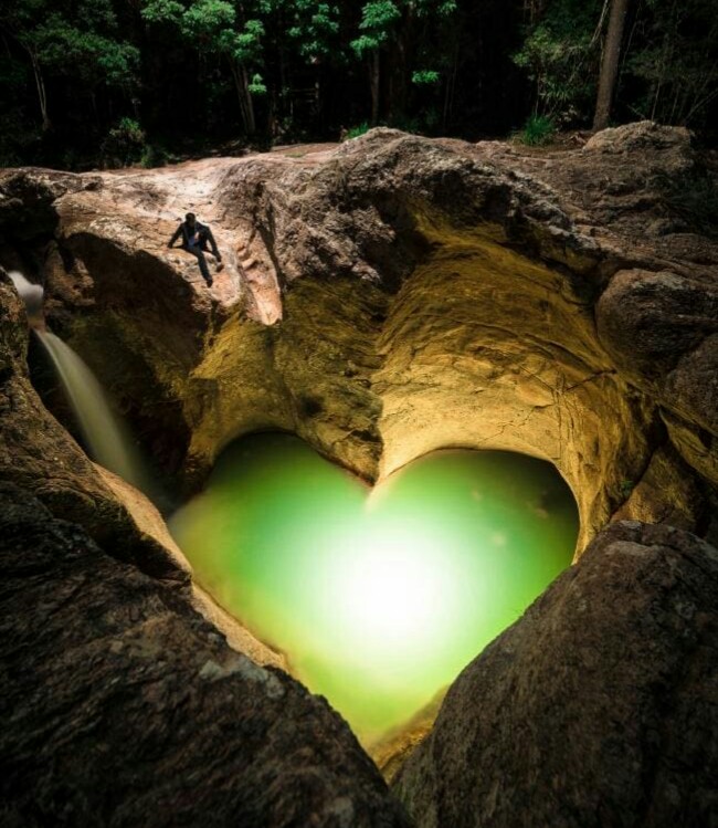 Killarney Glen cascada forma corazon